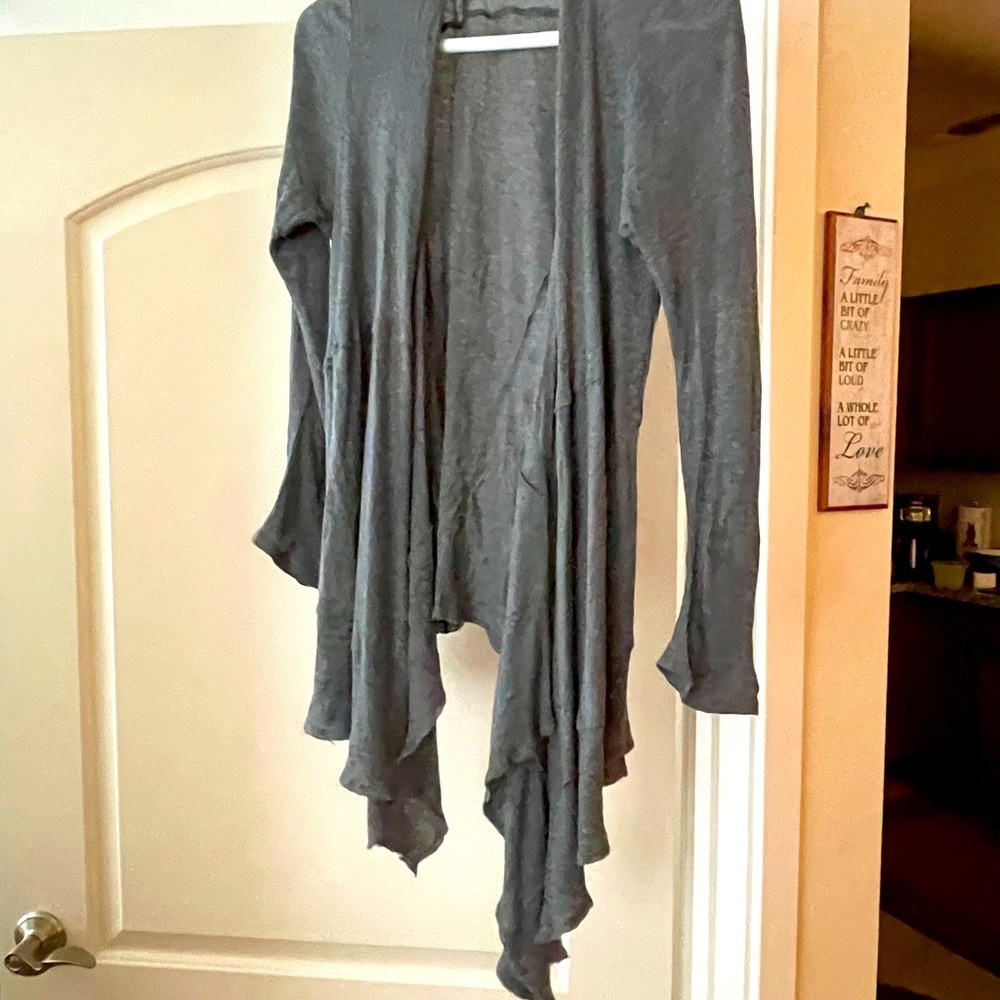 Evereve gray wrap sweater